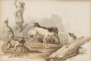 AUSTRIAN SCHOOL,Vadász kutyáival,1851,Nagyhazi galeria HU 2003-05-13