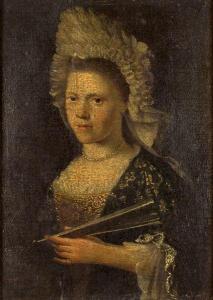 AUTREAU Jacques 1657-1745,Portrait d'une femme de qualité à l'éventail,Mercier & Cie FR 2012-06-03