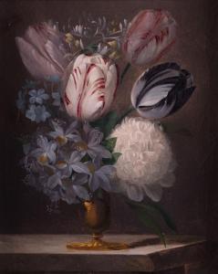 AUTRIQUE Edouard 1799-1876,Jarrón con tulipanes, madreselva, jacinto, jazmín ,Alcala ES 2012-11-28