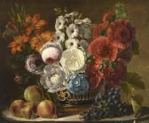 AUTRIQUE Edouard 1799-1876,Nature morte au bouquet de fleurs et fruits,Daguerre FR 2017-06-09