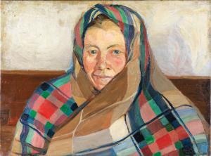 AVANGUARDIA RUSSA,Portrait de femme russe,1920,Pierre Bergé & Associés FR 2021-12-20