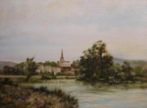 AVERY Anthony T 1900-1900,Continental river scene with spire in backgr,The Cotswold Auction Company 2022-01-25