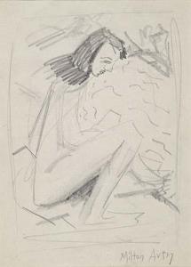 AVERY Milton Clark 1885-1965,Crouching Female Nude,Swann Galleries US 2004-06-10