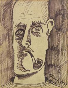 AVERY Milton Clark 1885-1965,SELF-PORTRAIT WITH PIPE,1949,Sotheby's GB 2012-04-05