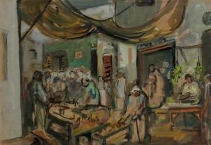 Avni Aharon 1906-1951,Market scene,Rosebery's GB 2023-09-12