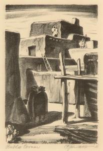 AVON SEWARD Coy 1884-1939,Pueblo Corner,1931,Santa Fe Art Auction US 2023-11-10