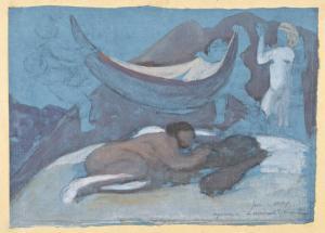 AVY Joseph Marius 1871-1939,Esquisse pour Le sommeil d'Hercule,Piasa FR 2013-04-25
