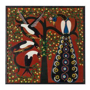 Awazi M 1943,Sans titre (Paon et oiseaux),1960-70,Piasa FR 2017-11-29