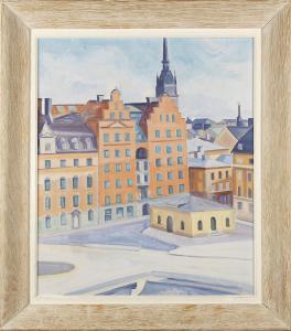 AXELSON Victor 1883-1954,Motiv från Stockholm,1942,Stadsauktion Frihamnen SE 2010-08-24