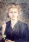 AXENTOWICZ Teodor 1859-1938,Portret kobiety (1937?),Rynek Sztuki PL 2002-10-27