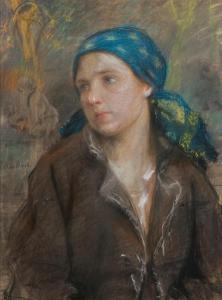 AXENTOWICZ Teodor 1859-1938,YOUNG GIRL,Agra-Art PL 2024-03-17