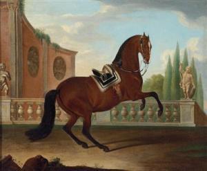 AXTMANN Leopold,A bay horse from an imperial stud in the levade,Palais Dorotheum 2015-10-20