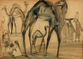 AYAD Ragheb 1892-1982,camels and countrywomen,1964,Charterhouse GB 2017-04-20