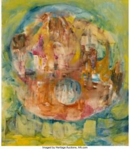 AYERS ROLAND 1932-2014,Stylized Cityscape in Sphere,1970,Heritage US 2022-02-14