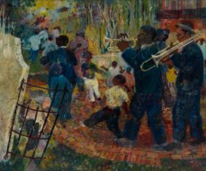 AYERS ROLAND 1932-2014,Untitled (New Orleans Scene).,1960,Swann Galleries US 2015-12-15