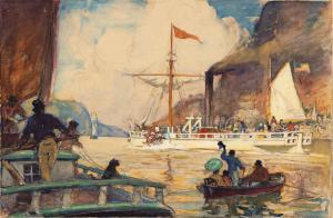 AYLWARD William James 1875-1956,Fulton's 'Claremont on the Hudson,1920,Swann Galleries US 2022-06-09