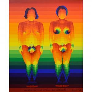 Ay-O 1931,RAINBOW MAN AND WOMAN,2008,New Art Est-Ouest Auctions JP 2023-12-20