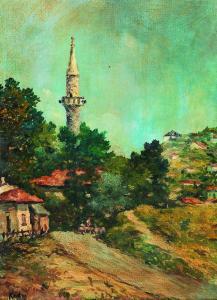 AYTOLON Kadri 1878-1957,Old Istanbul Street view,Alif Art TR 2016-10-23