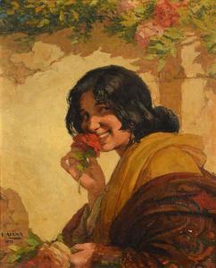 AZÉMA Ernest 1871-1917,L'Andalouse à la rose,Boisgirard - Antonini FR 2022-11-27