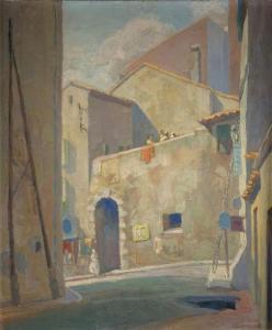 AZÉMA Louis 1876-1963,La ruelle,1958,Saint Germain en Laye encheres-F. Laurent FR 2020-12-19