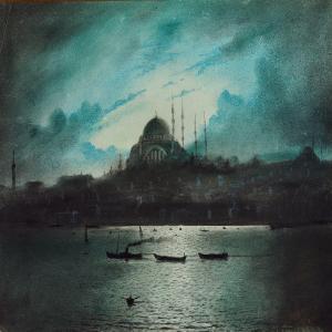 AZARIAN A 1800-1900,Moonlight over Hagia Sophia in Constantinople,Bruun Rasmussen DK 2011-05-30