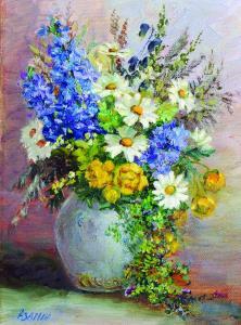 AZARIN Alexandre 1952,Still Life of Flowers in a White Vase,John Nicholson GB 2016-07-20