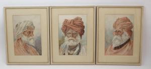 AZEEZ M.A 1800-1900,portrait heads of elderly Sikh bearded gentlemen,1912,Great Western 2019-06-14