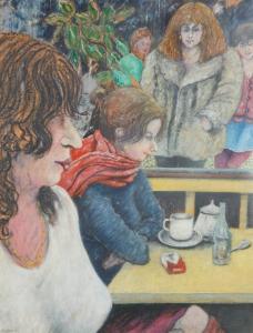 AZUZ David 1942-2017,Cafe Scene,Shapiro Auctions US 2023-10-21