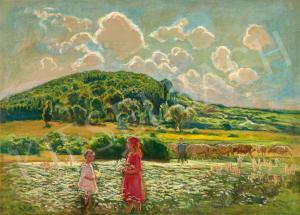 BéLA Horthy 1869-1943,In a Field of Flowers,1910,Kieselbach HU 2021-12-20