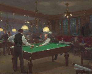 BÉRAUD Jean 1849-1935,La Partie de Billiard,Christie's GB 2023-12-14