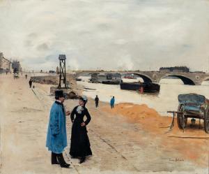 BÉRAUD Jean 1849-1935,Le Pont de Bercy,1880,Hindman US 2023-10-17