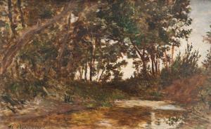 BÉRENGIER Théophile 1851-1928,Mare et sous-bois.,Damien Leclere FR 2013-06-29