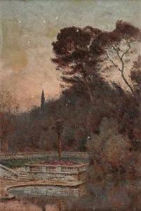 Bésiné Henri 1900-1900,Nimes - Le soir au jardin de la Fontaine,1927,Palais Dorotheum AT 2012-05-09