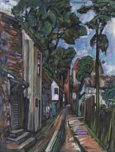 BÖCKSTIEGEL Peter August 1889-1951,Straße im Dorf,Christie's GB 2008-04-01