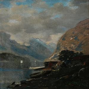 BÖHLING PETERSEN Harald 1939,View from a Norwegian fjord,Bruun Rasmussen DK 2016-04-11