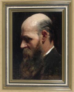 BÖHM Rudolf 1874,Portrait eines vollbärtigen Herrn im Profil nach links,Allgauer DE 2009-04-23