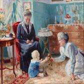 BÖRJESON Gunnar 1877-1945,Grandmother is playing with her grandchild,1917,Bruun Rasmussen 2015-11-16