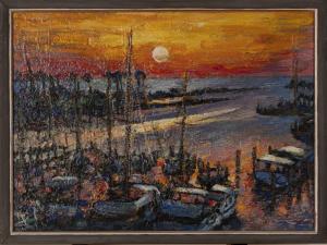 BÖRNER Fritz 1921-1985,Florida: Boote im Hafen,DAWO Auktionen DE 2021-10-08