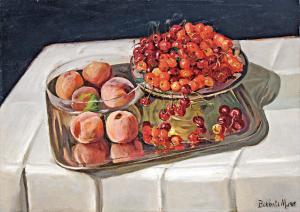 BÜKKERTI Mariska 1889-1923,Still life of cherries,1915,Nagyhazi galeria HU 2019-03-12