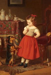 BÜRDE Paul 1819-1874,Girl with a Dog,Lempertz DE 2016-03-16