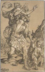 BÜSINCK Ludolph,Aeneas rettet seinen Vater Anchises aus dem brenne,Galerie Bassenge 2020-06-03
