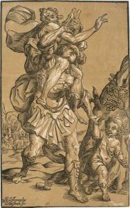 BÜSINCK Ludolph,Aeneas rettet seinen Vater Anchises aus dem brenne,Galerie Bassenge 2020-11-25