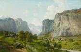 BÜTLER Joseph Niklaus,Mountain landscape in the Lauterbrunnen Valley,1879,Galerie Koller 2017-06-30