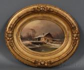 BÜTLER Joseph Niklaus 1822-1885,Winter Cottage,Skinner US 2012-10-06