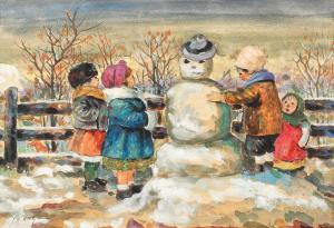 BăRBULESCU B'ARG Ion 1887-1969,The Snowman,Artmark RO 2017-11-23