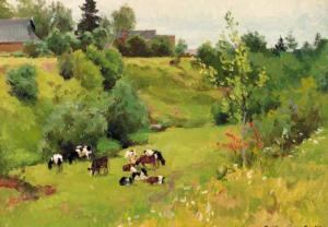 BAïKOV Leonid Petrovich 1918-1994,Cows in a Meadow,1952,Christie's GB 1999-09-08
