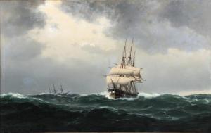 BAAGOE Carl Erik 1829-1902,A sailing ship in fresh weather,1871,Bruun Rasmussen DK 2024-02-26