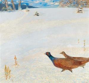 BAAR Hugo 1873-1912,Pheasants in a Winter Landscape,Palais Dorotheum AT 2018-02-27