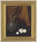 BABB Charlotte E 1830-1906,An oriental style vase, a copper pail and some flo,Christie's 2008-08-05
