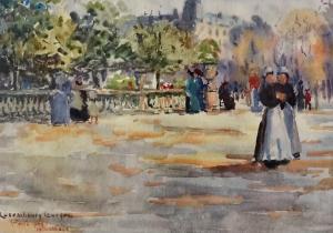 BABBAGE Herbert Ivan 1875-1916,Luxembourg Garden, Paris,1908,International Art Centre NZ 2018-06-20